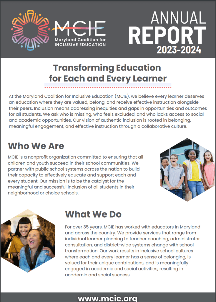 Page 1 of MCIE annual report